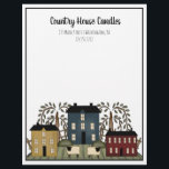 Country House Craft Rustic Letterhead<br><div class="desc">Country House Crafty Rustic Letterhead - make a great impression with your business or personal correspondence with our custom letterhead with country saltbox houses in a country color palette of burgundy, country blue and mustard yellow. Houses are complimented with willow trees and wooly sheep. Our template makes it so easy...</div>