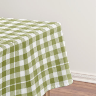 Country House Green Checkered Gingham Rustic Tablecloth