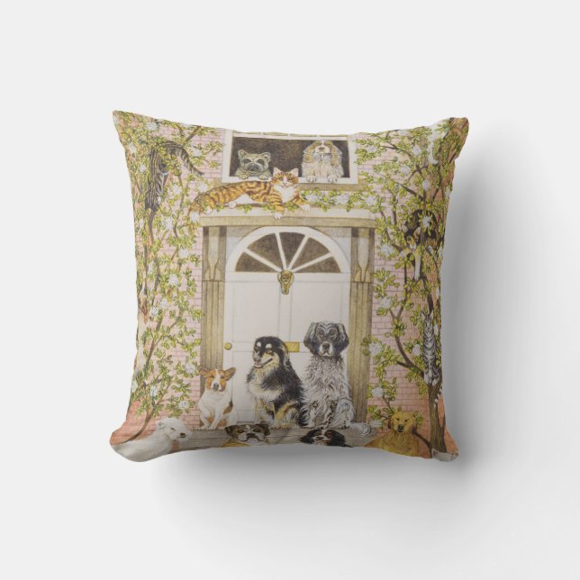 Country House Party Throw Pillow (Front)