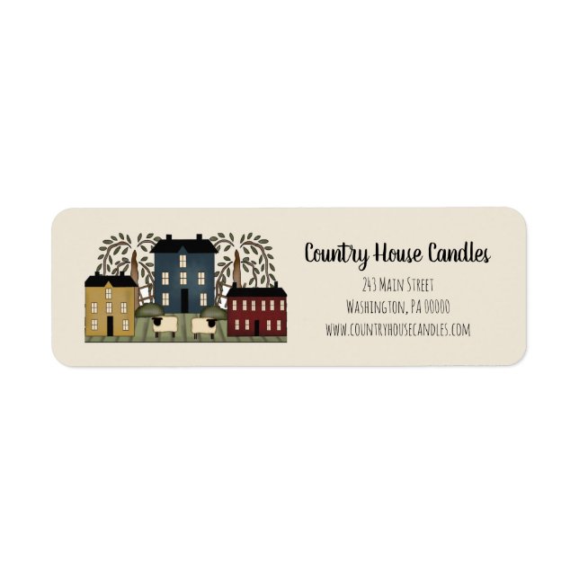 Country House Whimsical Craft Return Address  Label (Front)