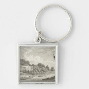 Country House with Lake and Boats Keychain