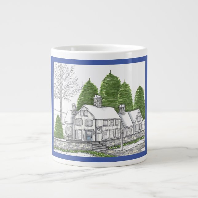 Country Inn Winter Soltice Jumbo Mug with Blue (Front)