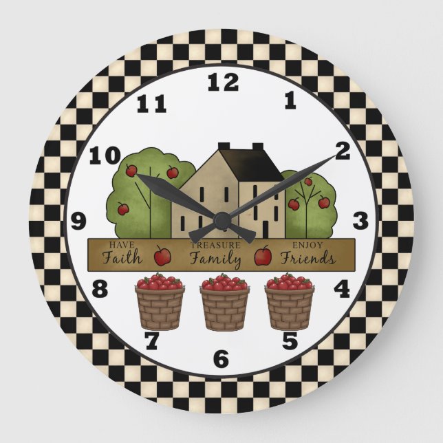 Country Inspiration Apple Wall clock (Front)