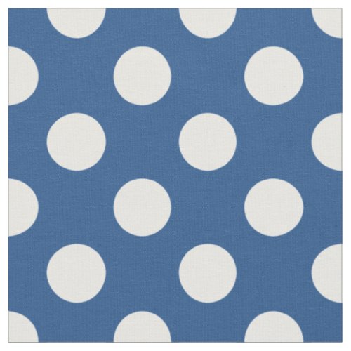 Country Inspired Blue and White Polka Dot Pattern Fabric