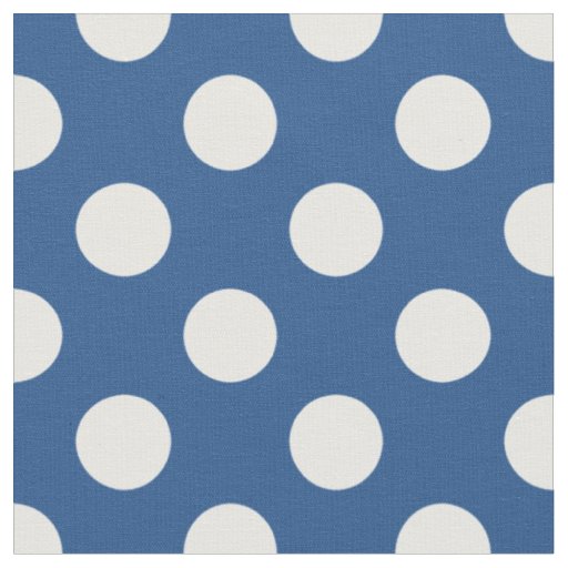 Country Inspired Blue and White Polka Dot Pattern Fabric