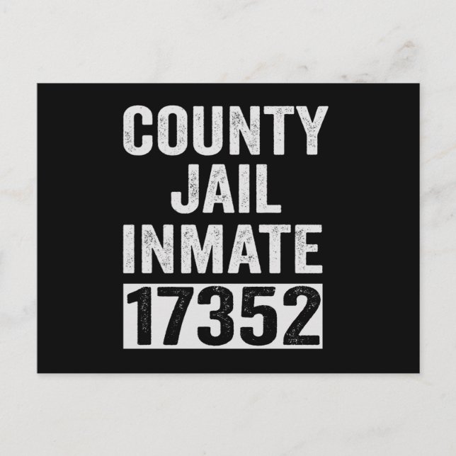 Country Jail Inmate 17352 Funny Halloween Prison Postcard (Front)