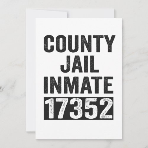 Country Jail Inmate 17352 Funny Halloween Prison Thank You Card