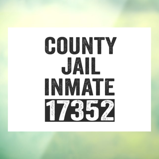 Country Jail Inmate 17352 Funny Halloween Prison Window Cling (Sheet 3)