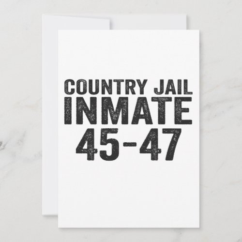 Country Jail Inmate 47th Funny Halloween President Invitation