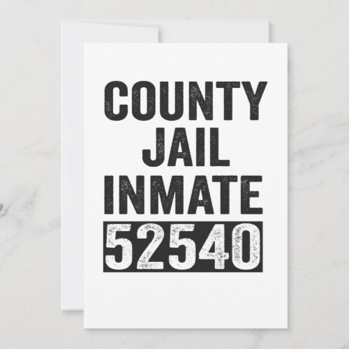Country Jail Inmate 52540 Funny Halloween Prison Thank You Card