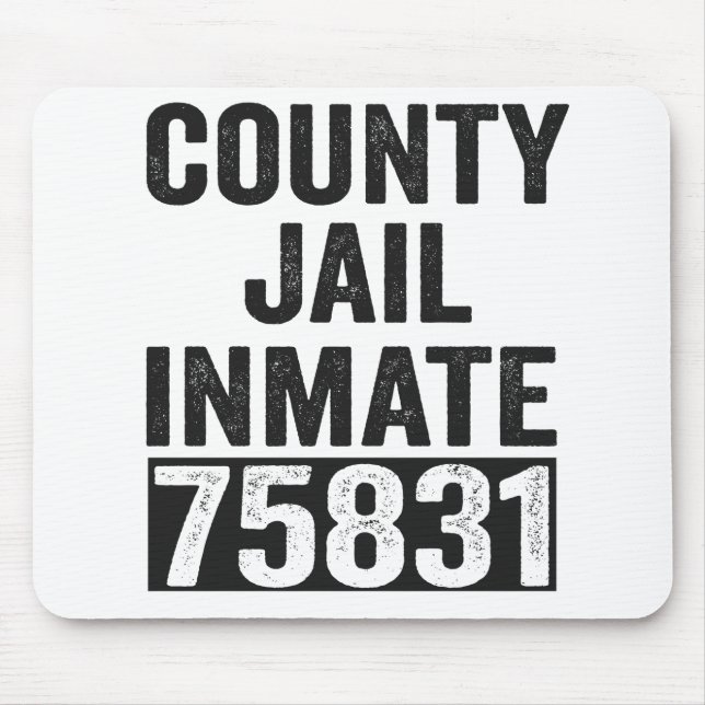 Country Jail Inmate 75831 Funny Halloween Prison Mouse Pad (Front)
