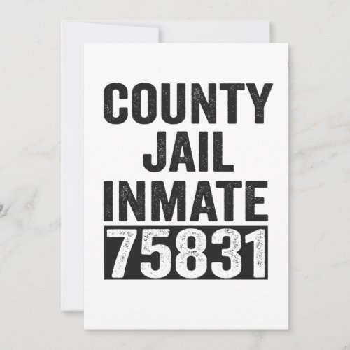 Country Jail Inmate 75831 Funny Halloween Prison Thank You Card