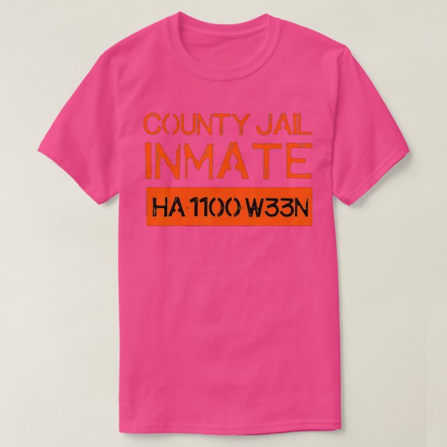 Country Jail Inmate Prison Costume Easy Halloween  T-Shirt (Design Front)