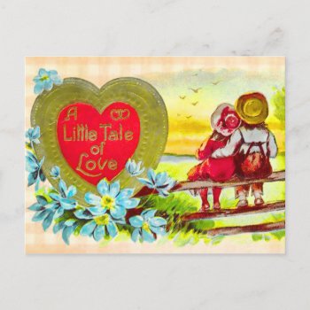 Country Kids Love Story Postcard by weepingcherrylane at Zazzle