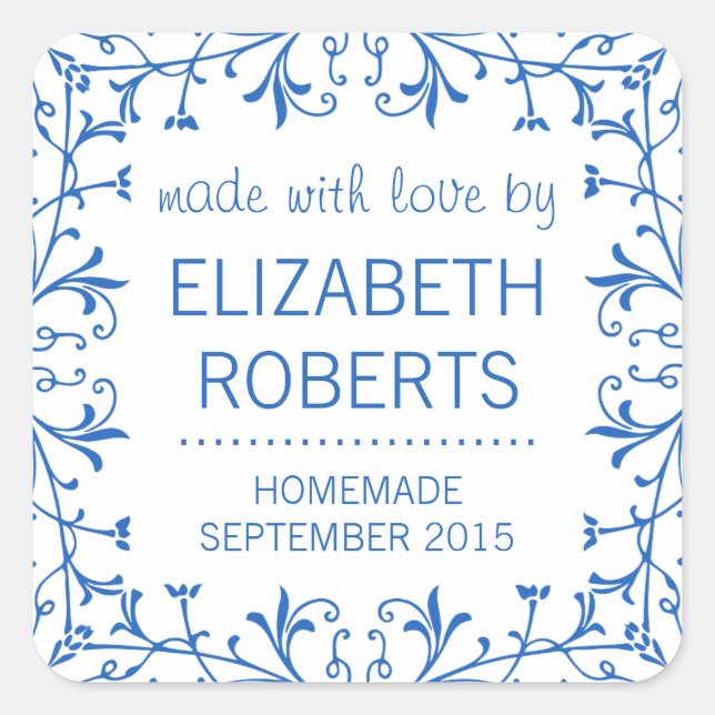 Country Kitchen Blue and White Canning Labels (Front)