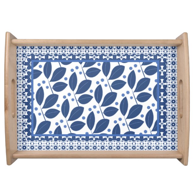 Country Kitchen Blue and White Elegant Table Serving Tray (Front)