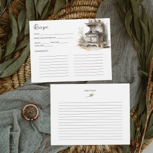 Country Kitchen Bridal Shower Recipe Card