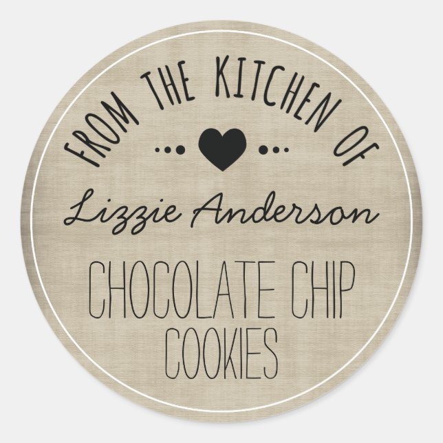 Country Kitchen Burlap From the Kitchen of Label (Front)