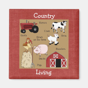 Country Kitchen Collection Farm Animals Magnet