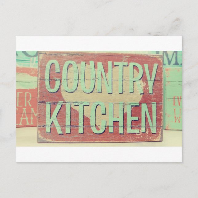 Country Kitchen Green Cottage Postcard (Front)