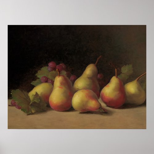 Country kitchen pears _ still life painting  poster