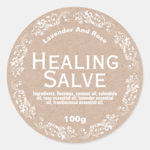 Country Kraft And Lace Herbal Balm Salve Labels