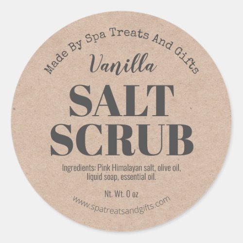 Country Kraft Hand Body Salt Scrub Labels