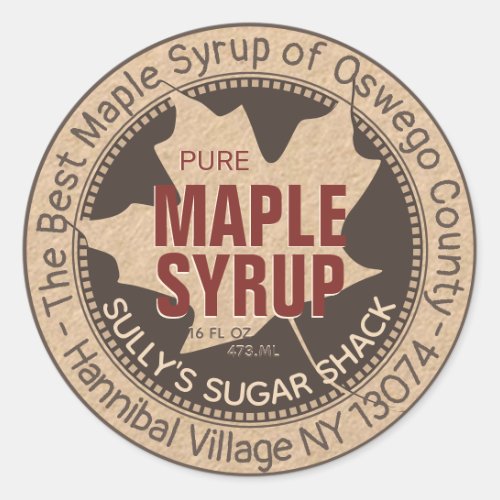 Country Kraft Maple Syrup Sticker