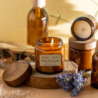 Country Kraft Star and Berries Candle Label