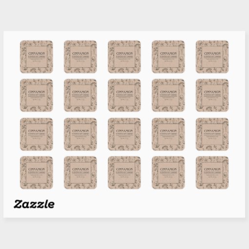 Country Kraft Wildflowers Soy Candle Labels Zazzle 