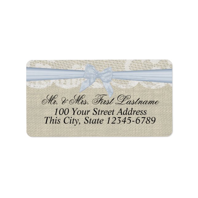 Country Lace and Baby Blue Bow Label (Front)