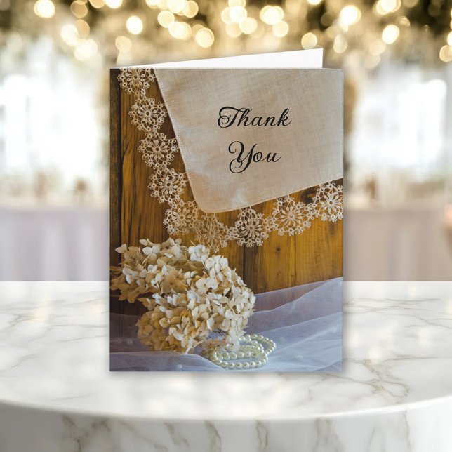 Country Lace and Barn Wood Wedding Thank You (Creator Uploaded)