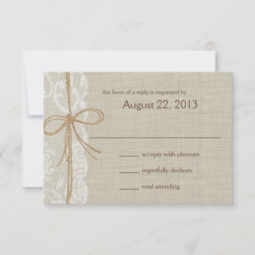 Country Lace and Burlap Response Invite
