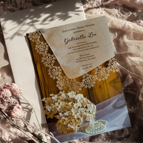 Country Lace Bridal Shower Invitation