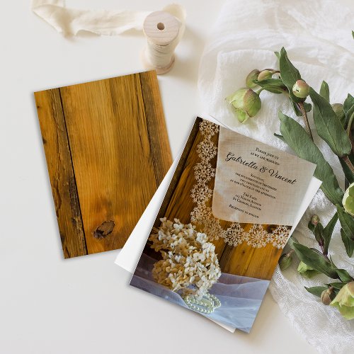 Country Lace Wedding Invitation