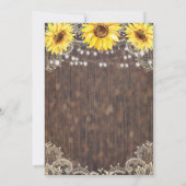 Country Lace and Sunflowers Wedding Invitations (Back)