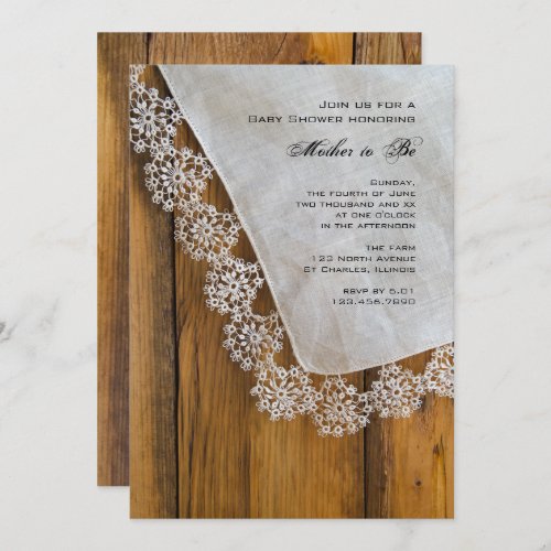 Country Lace Baby Shower Invitation