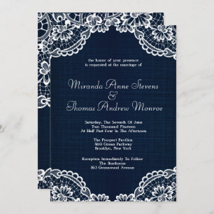 Country Lace & Denim Wedding Invitation