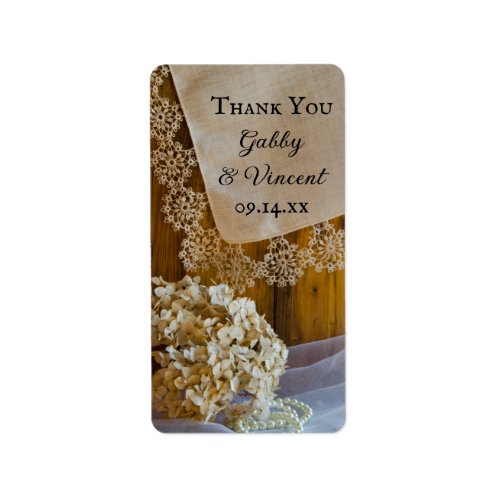 Country Lace Flowers Wedding Thank You Favor Tag