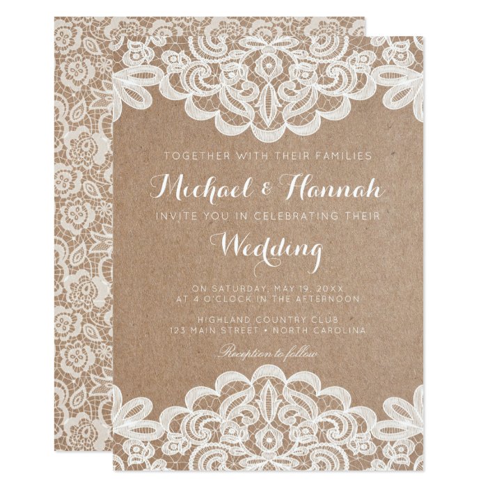 brown kraft paper wedding invitations