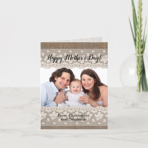 Country Lace Mothers Day Photo Greeting Card