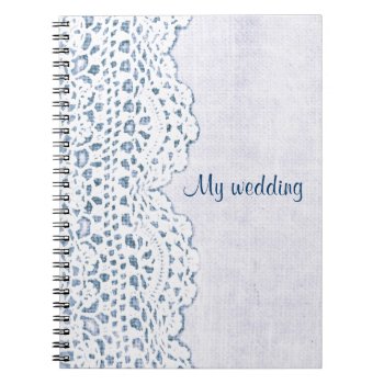 Country Lace On Burlap My Wedding Book by justbecauseiloveyou at Zazzle