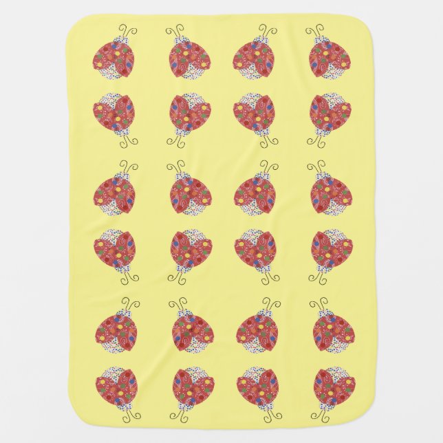 Country Ladybug Baby Blanket (Front)