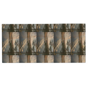 Country Lake Boat Dock Wood Flash Drive