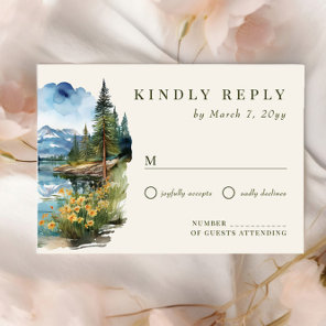Country Lake Wedding  RSVP Card