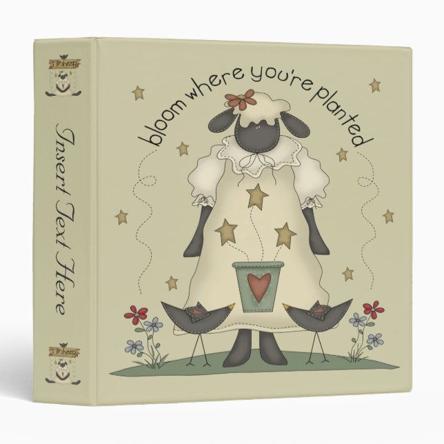 Country Lamb Blooms Avery Binder (Front/Spine)