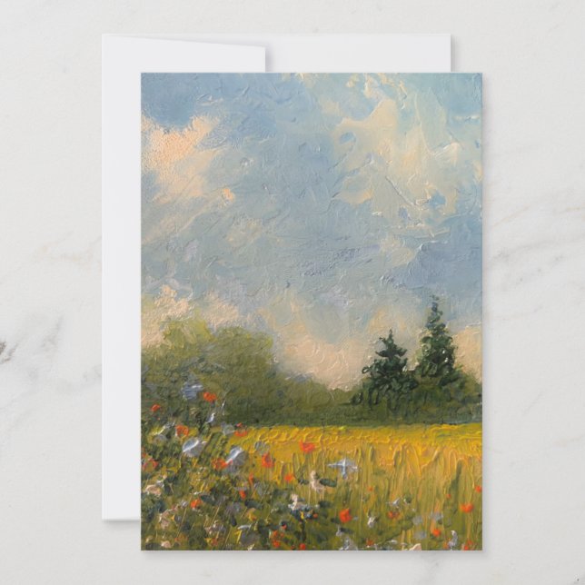 Country Landscape Impressionist Painting Summer Thank You Card (Front)