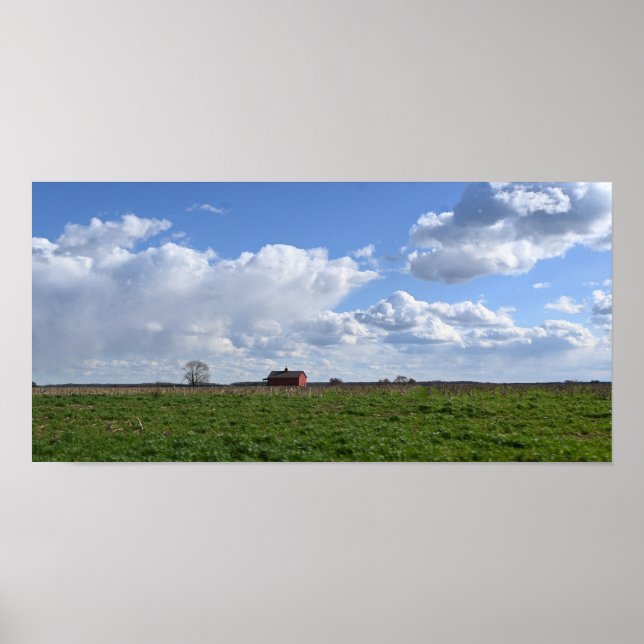 Country Landscape with Clouds Poster (Front)