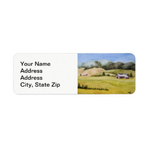 Country landscapes and scenic country roads barns. label
