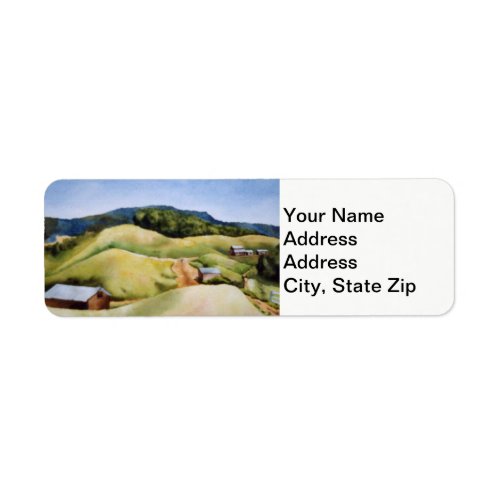 Country landscapes and scenic country roads barns label
